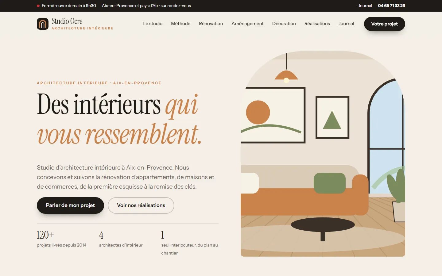 Site d’exemple de la formule Premium : Studio Ocre