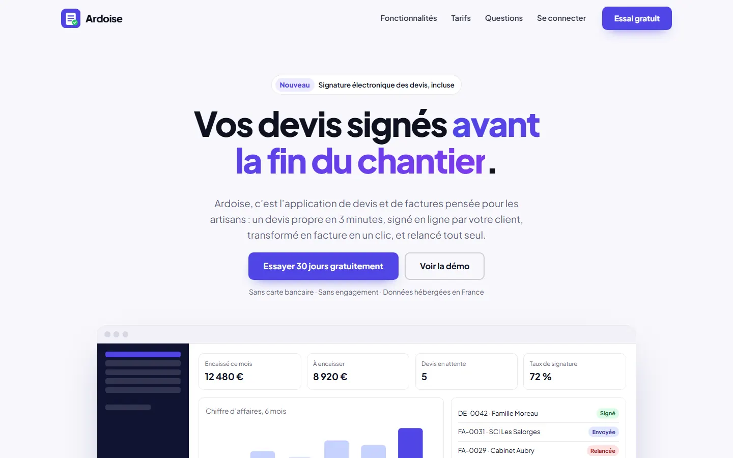 Site d’exemple de la formule Sur mesure : Ardoise