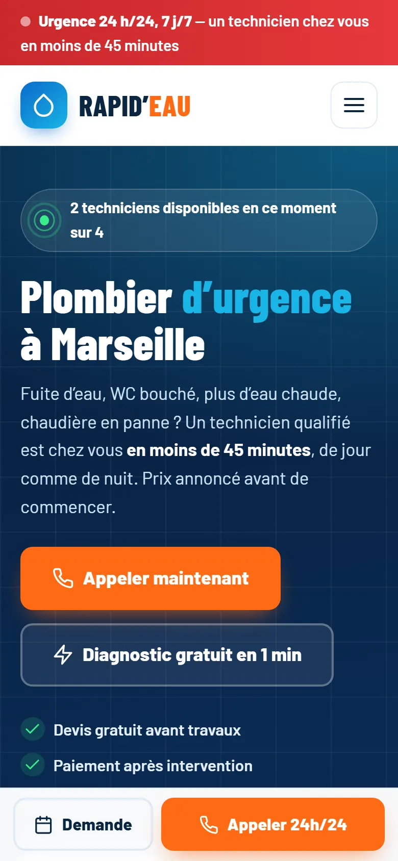 Version mobile de Rapid’Eau
